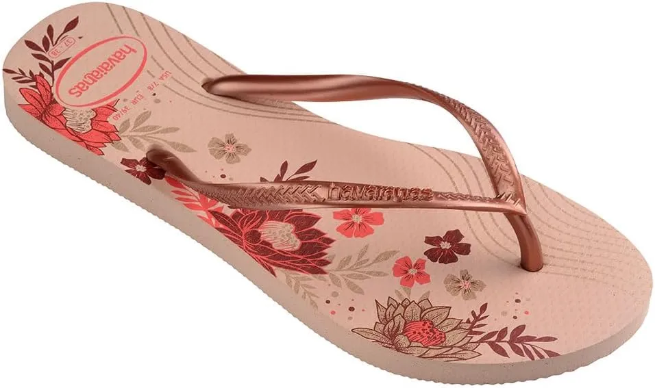 Havaianas Women's Slim Organic Flip Flop Sandals, Floral Design