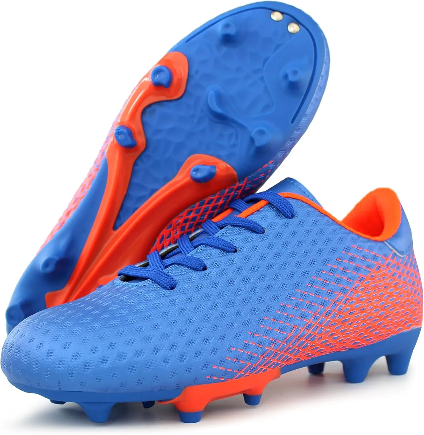 Hawkwell Kids Athletic Firm Ground Outdoor Comfortable Soccer Cleats Shoes(Toddler/Little Kid/Big Kid)