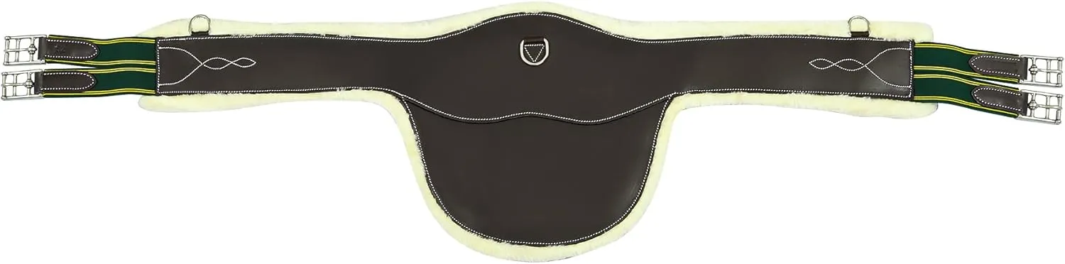 Henri de Rivel Anatomic Jumping Belly Guard Girth with Sherpa Fleece-Havana-48