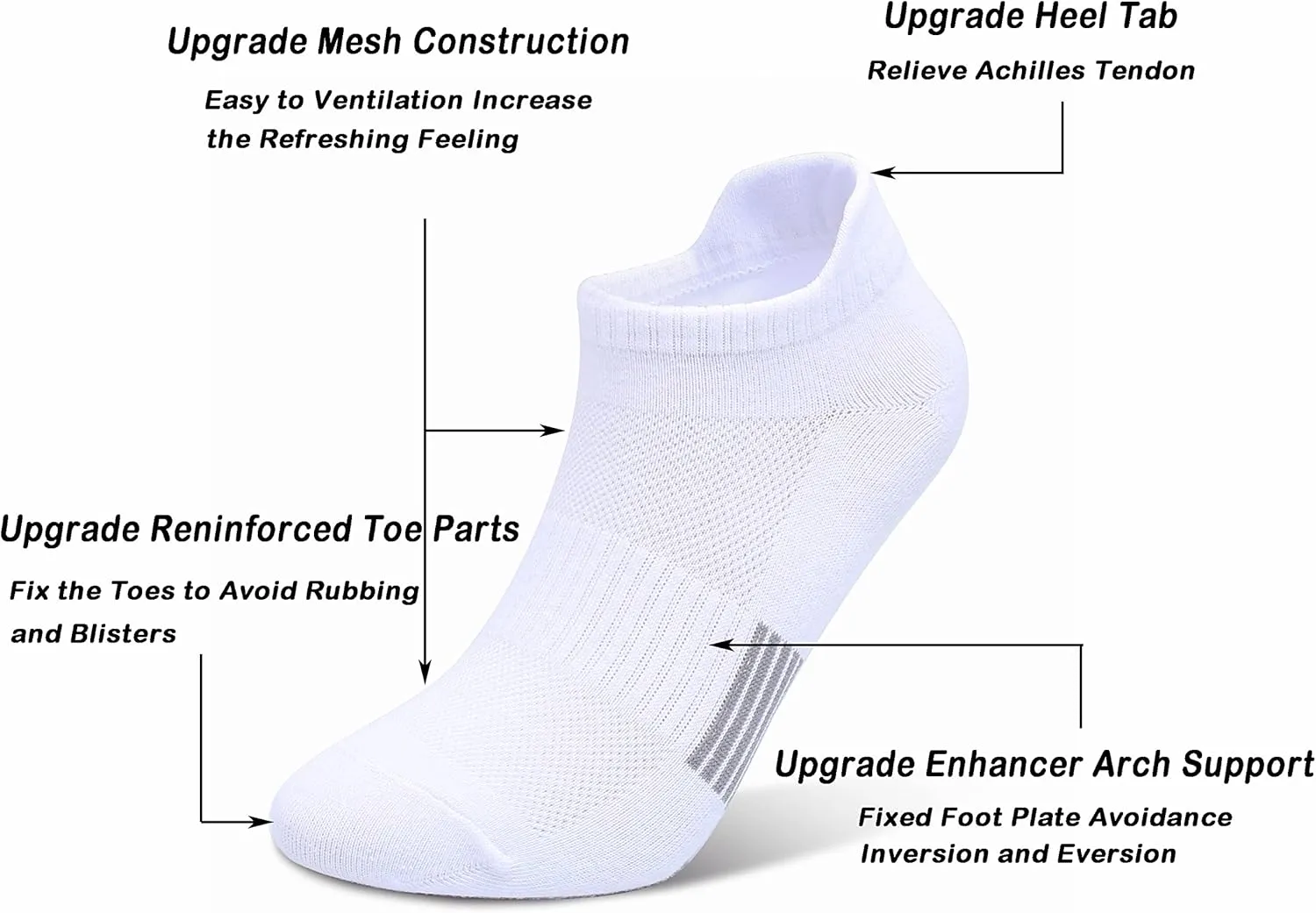Henwarry Women's 10 Pairs Athletic Running Low Cut Socks Thin Cotton Soft Ankle Tab Socks