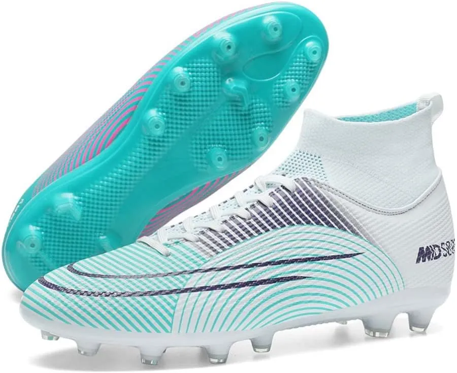 HESBITEUL Mens Athletic Outdoor Indoor Comfortable Soccer Shoes Boys Football Student Cleats Sneaker Shoes High Gripping Power