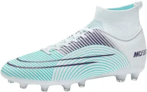 HESBITEUL Mens Athletic Outdoor Indoor Comfortable Soccer Shoes Boys Football Student Cleats Sneaker Shoes High Gripping Power
