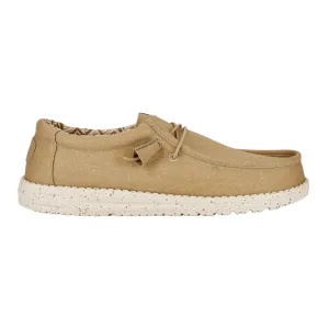 Hey Dude Wally Canvas Wide Tan 41785-265 – Lightweight, Comfortable Slip-On Loafers for Men