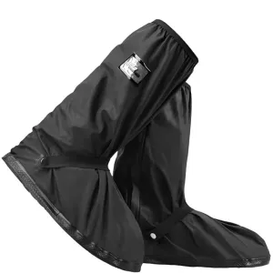 High-Top Waterproof Rain Boot Shoe Cover with Reflector - Slip-Resistant and Foldable