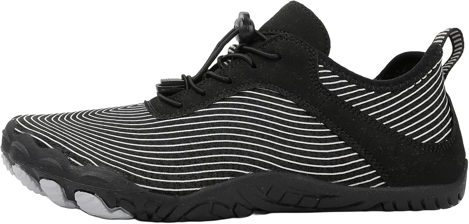 Hiking Shoes Womens Comfortable Quick-Dry Water Sports Barefoot Shoes Healthy & Non-Slip Barefoot Footwear Wide Toe Box Sneakers Sport Riding Gym Workout Running Shoe Black