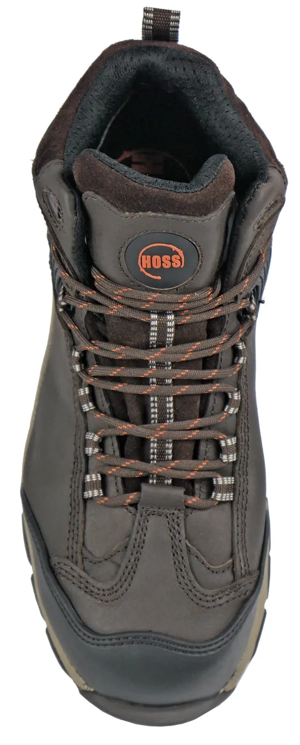 Hoss Boots Mens Frontier Composite Toe WP PR Brown Leather Work Shoes