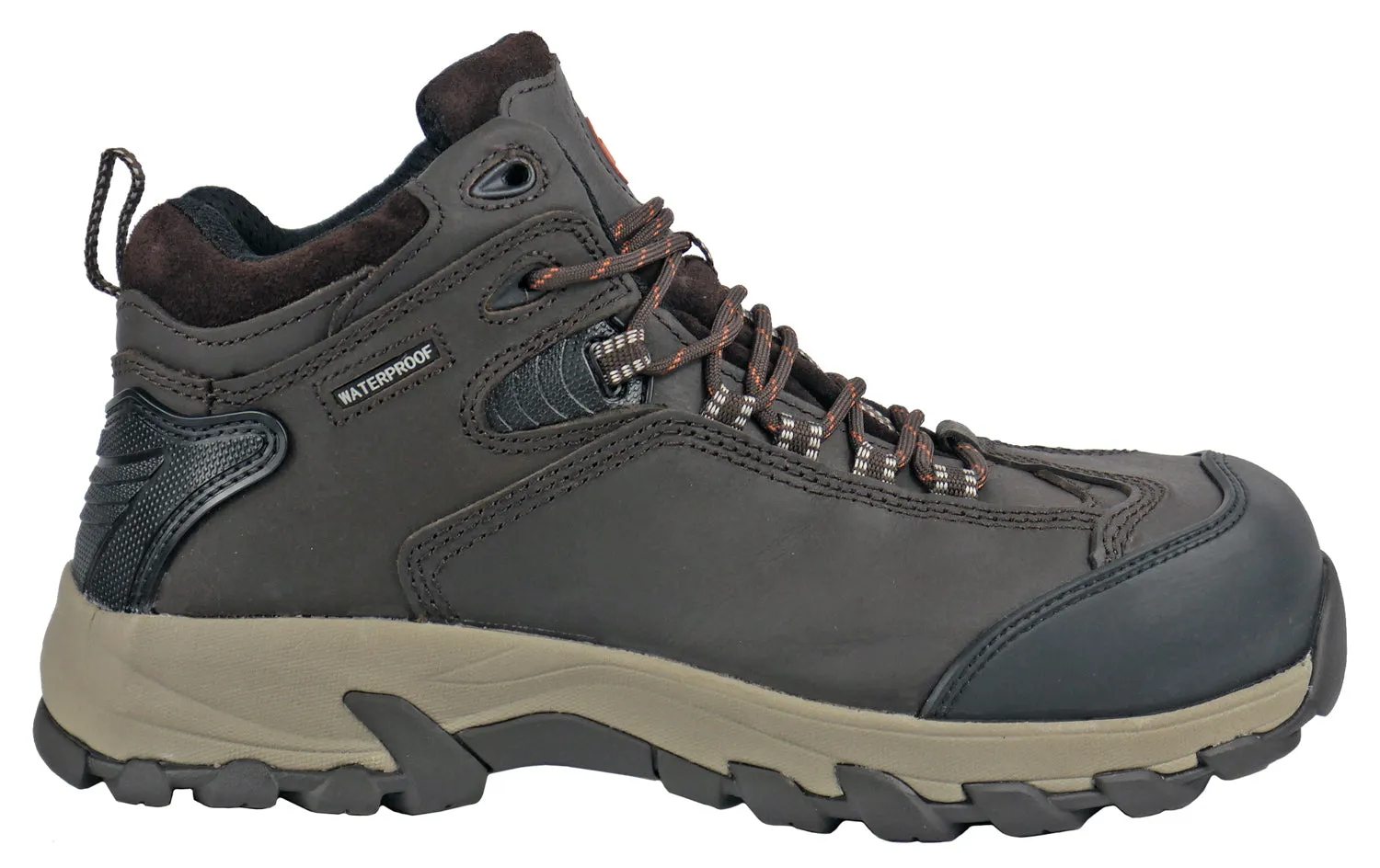 Hoss Boots Mens Frontier Composite Toe WP PR Brown Leather Work Shoes