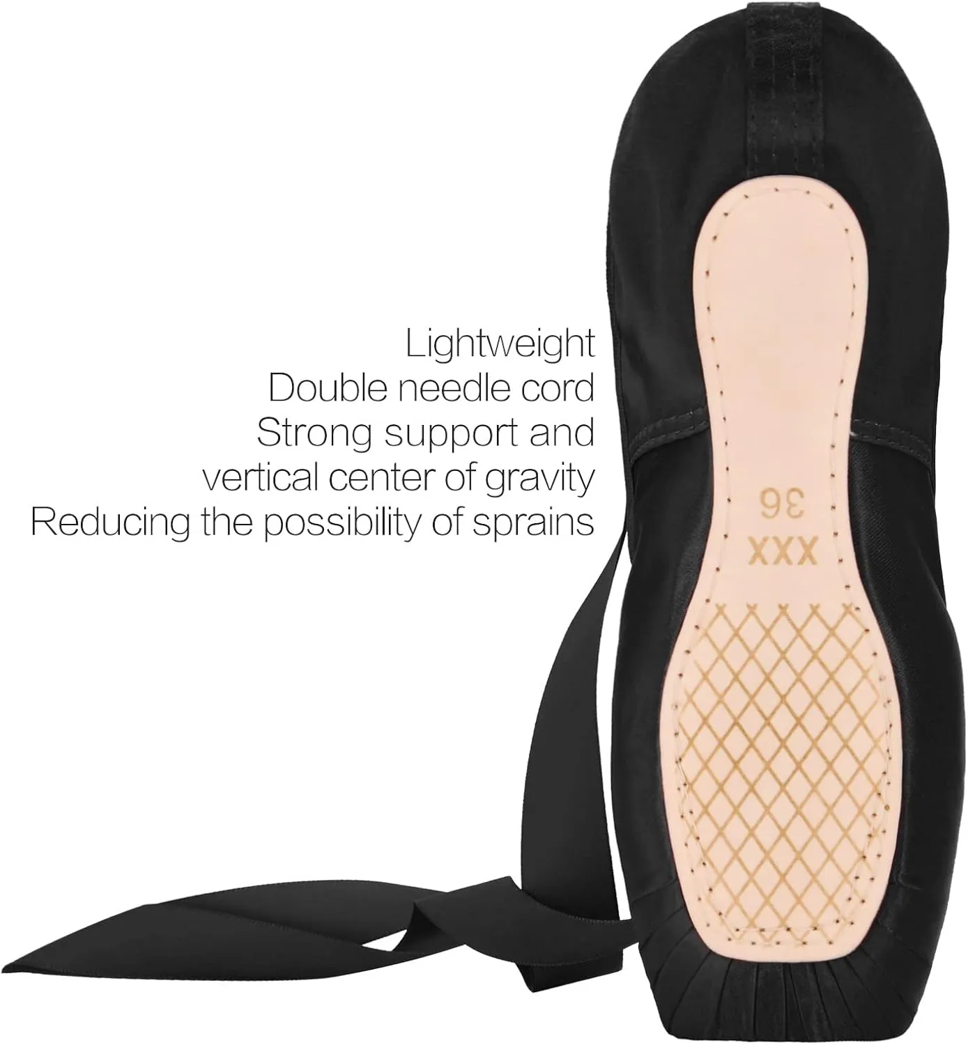 IJONDA Adult Ballet Pointe Shoes for Girls Women with Toe Pads and Mesh Bag