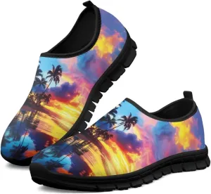 Indoor Outdoor Gym Sneakers Casual House Shoes for Women Classic Soft Breathable and Sweat-Absorbing Walking Loafers for Athletic Size 5.5-11.5 Black Sole