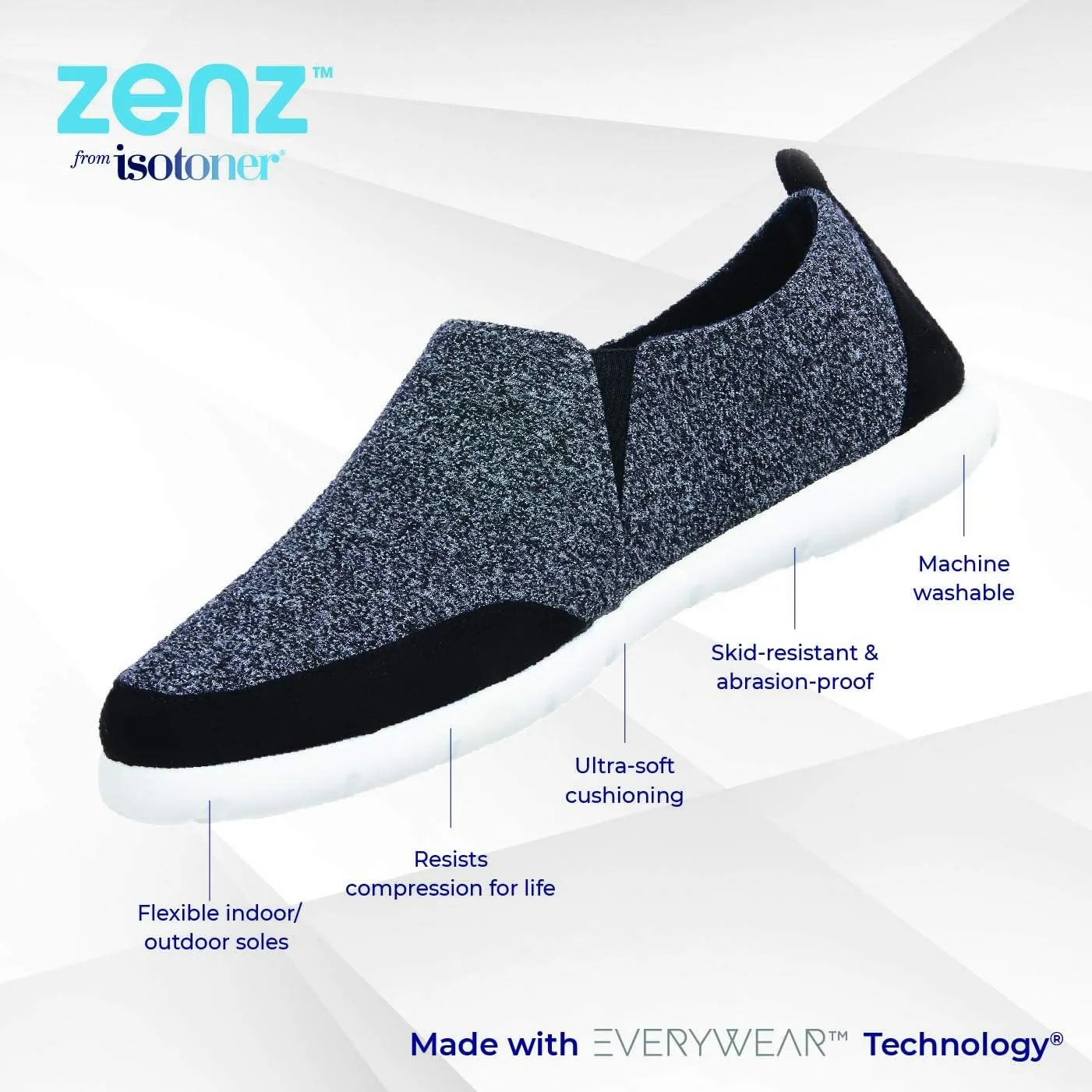 isotoner Men's Zenz Active Slip-On: Ultra-Soft Casual Shoes with Flexible Support & Breathable Mesh