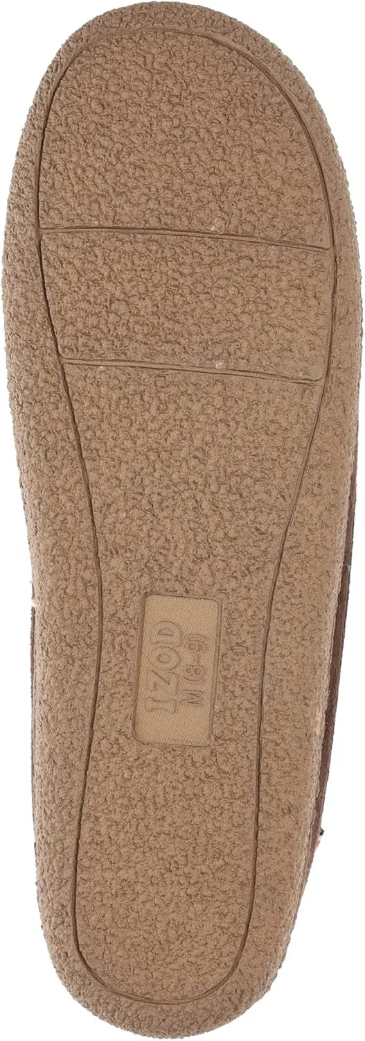 IZOD Men Classic Moccasin Slipper - Warm, Soft, Slip On