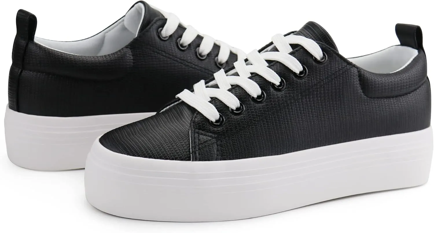 JABASIC Women Lace Up Platform Sneakers Comfortable Casual Fashion Sneaker Walking Shoes