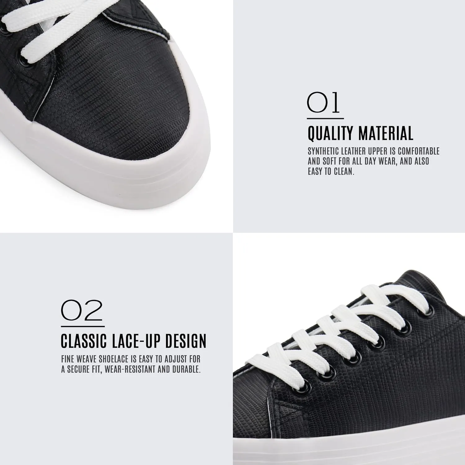 JABASIC Women Lace Up Platform Sneakers Comfortable Casual Fashion Sneaker Walking Shoes