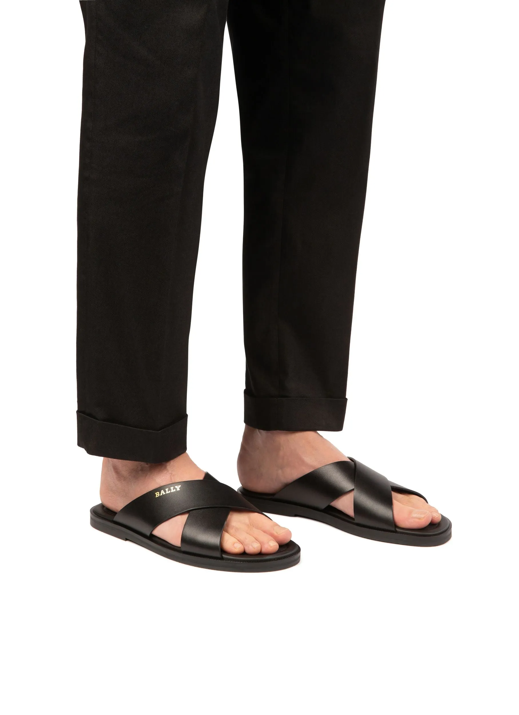 Jair Leather Sandals In Black
