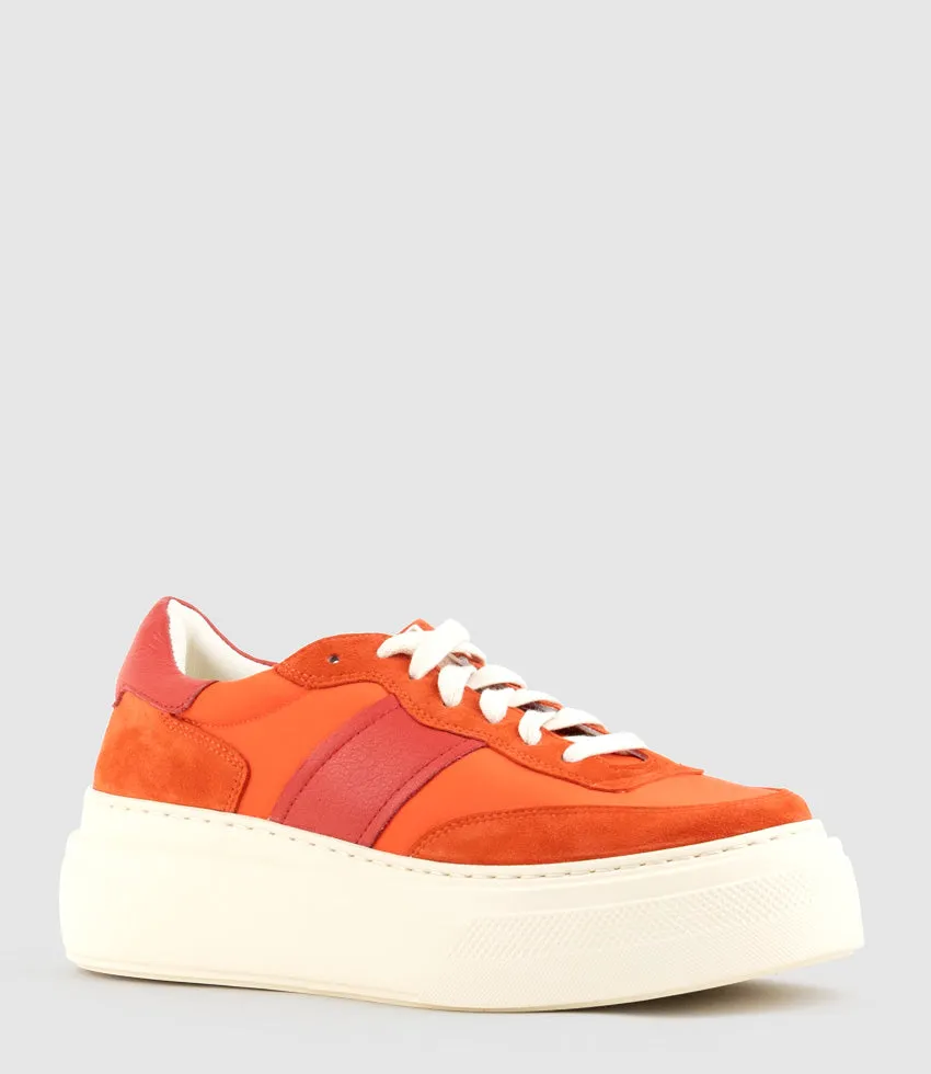 JASPER Retro Platform Sneaker in Orange Combo