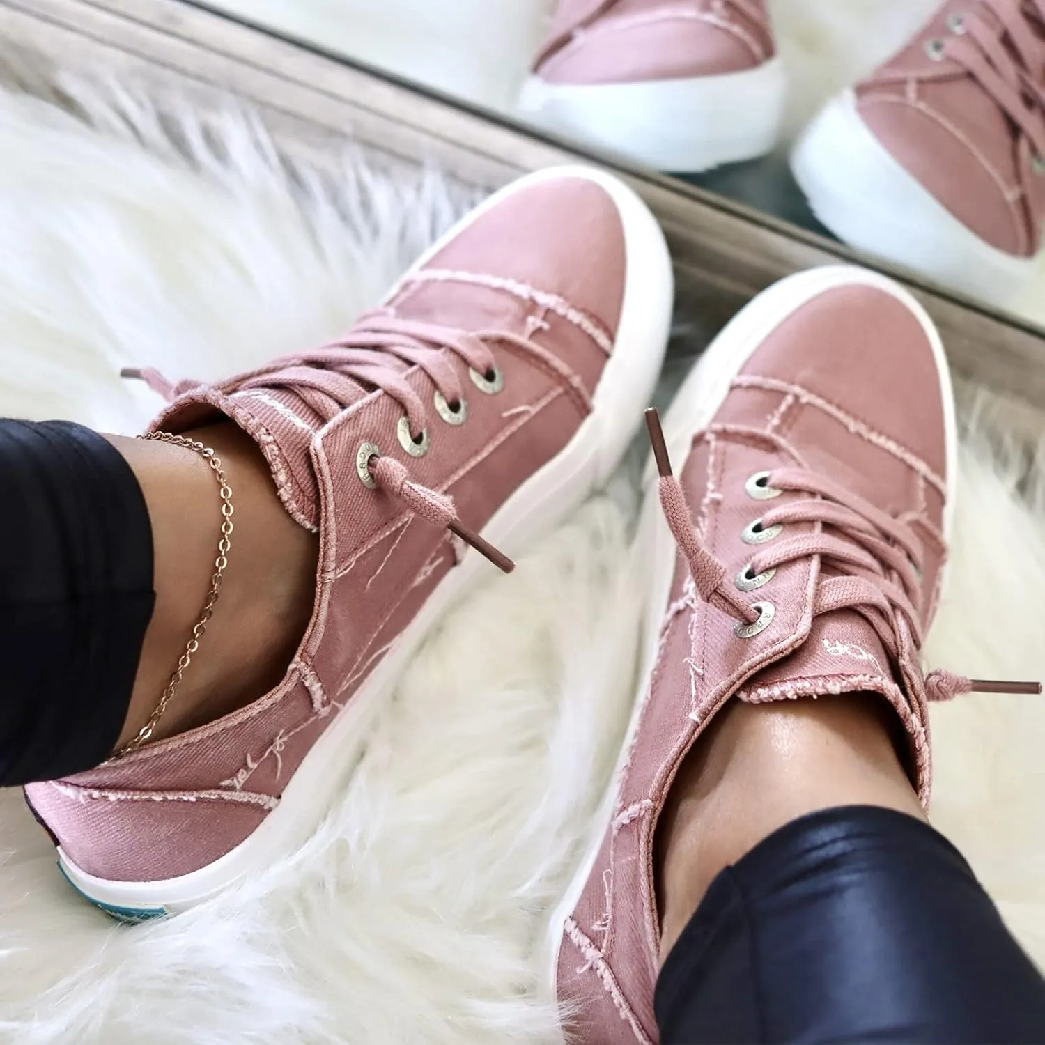 JENN ARDOR Slip On Canvas Shoes for Women Low Top Fashion Sneakers Comfortable Walking Flats