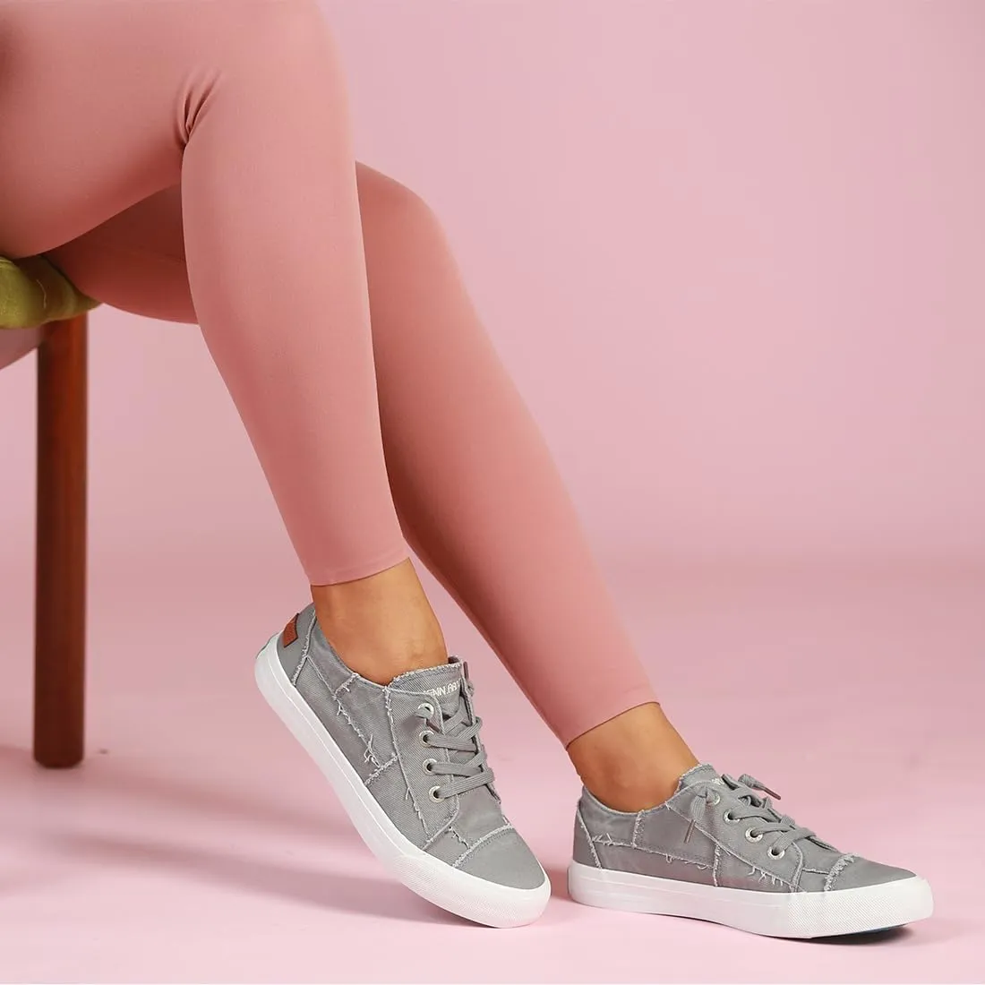 JENN ARDOR Slip On Canvas Shoes for Women Low Top Fashion Sneakers Comfortable Walking Flats