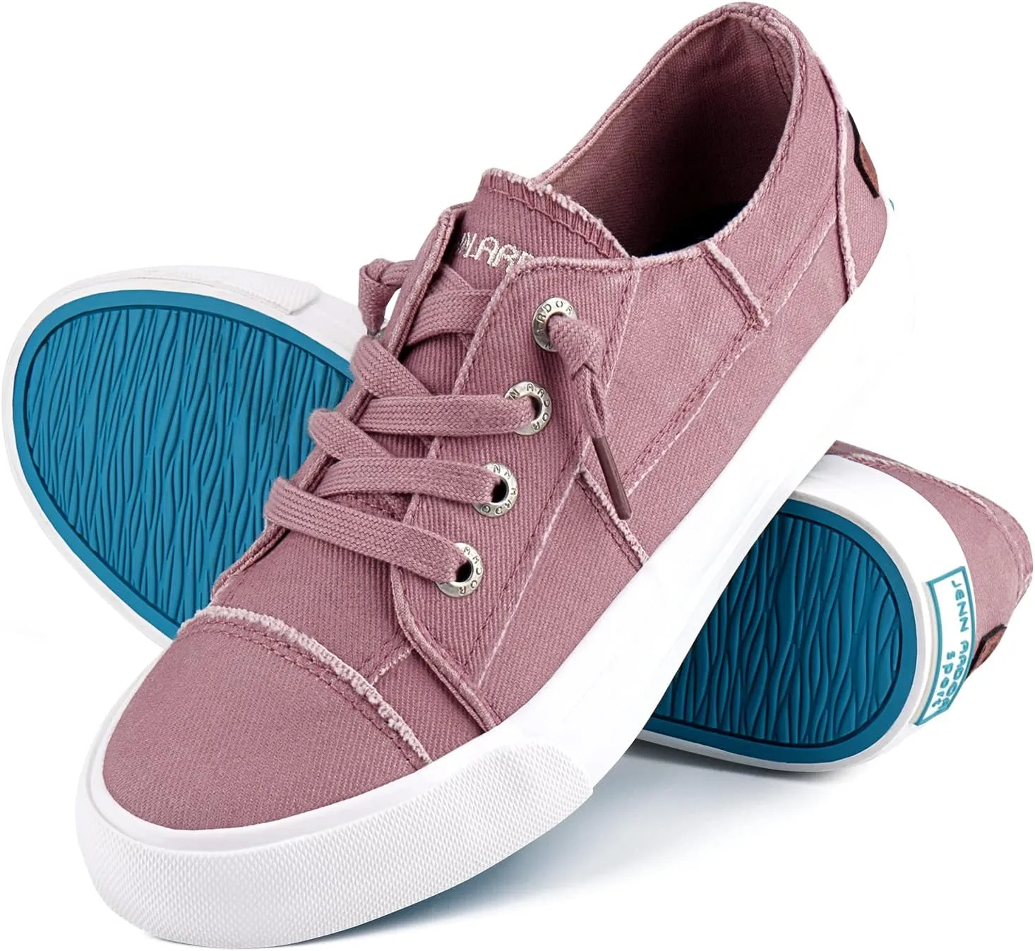 JENN ARDOR Slip On Canvas Shoes for Women Low Top Fashion Sneakers Comfortable Walking Flats