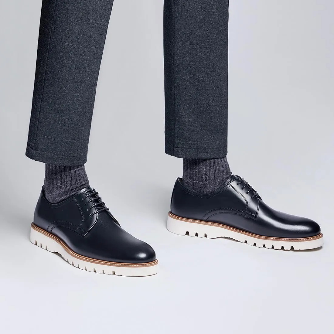 Jepsengord Men's Dress Shoes Genuine Italian Cowhide Leather Casual Oxford Derby Sneakers Comfortable Formal Shoes