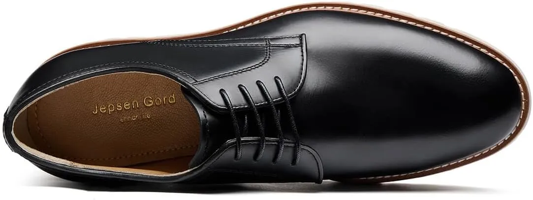 Jepsengord Men's Dress Shoes Genuine Italian Cowhide Leather Casual Oxford Derby Sneakers Comfortable Formal Shoes