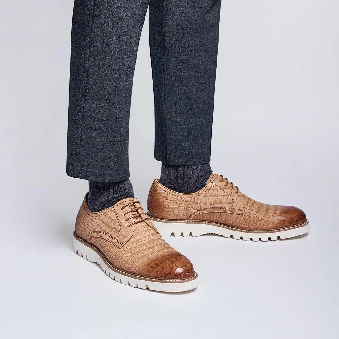 Jepsengord Men's Dress Shoes Genuine Italian Cowhide Leather Casual Oxford Derby Sneakers Comfortable Formal Shoes