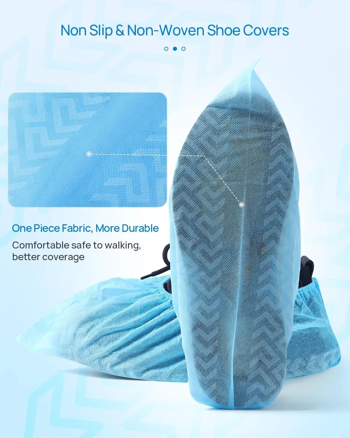 JMU Disposable Non-Slip Shoe Covers 15.7" (1000 Pack, 500 Pairs), Non-Woven Medical Grade Booties Shoe Protectors, Hospital, Industrial & Indoor Use