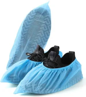 JMU Disposable Non-Slip Shoe Covers 15.7" (1000 Pack, 500 Pairs), Non-Woven Medical Grade Booties Shoe Protectors, Hospital, Industrial & Indoor Use