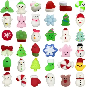 Jofan 36 PCS Christmas Mochi Squishy Toys Christmas Toys Squishies for Kids Girls Boys Toddlers Christmas Party Favors Stocking Stuffers Gifts