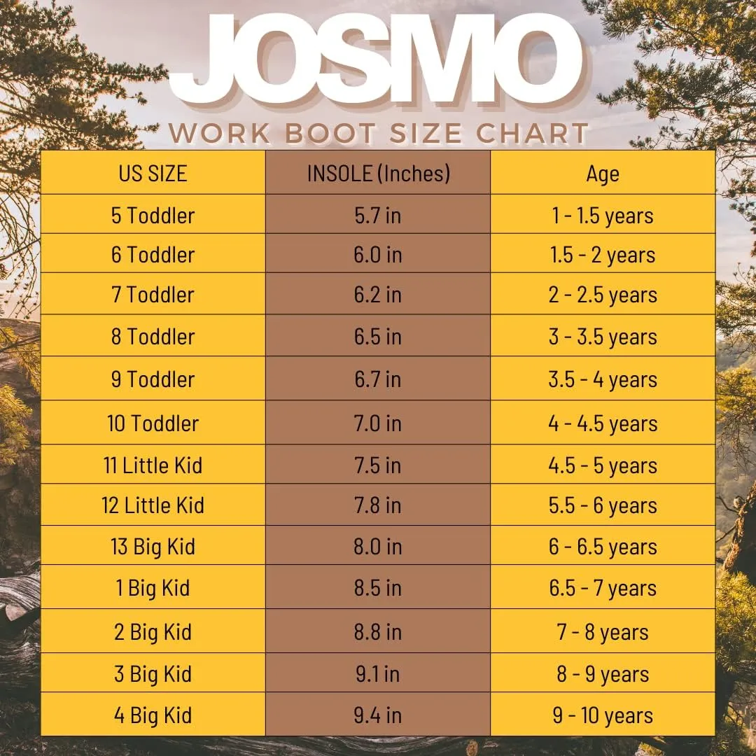 Josmo Unisex-Child Hiking Outdoor Waterproof Lace-up Comfort (Little Big Kid) Construction Workboots