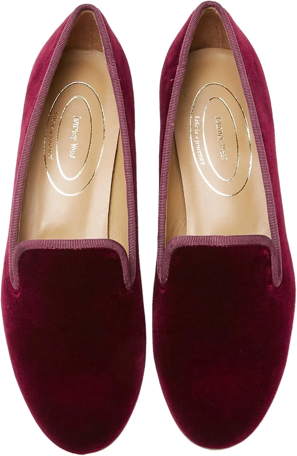 Journey West Women's Velvet Loafer Flat with Embroidery Velvet Slippers
