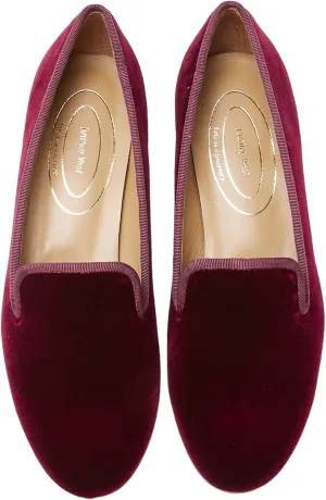 Journey West Women's Velvet Loafer Flat with Embroidery Velvet Slippers