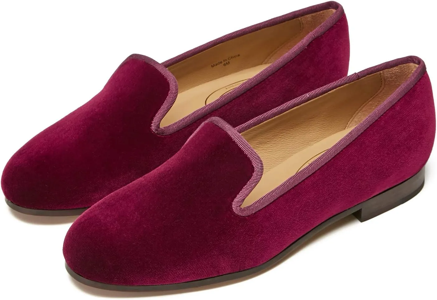 Journey West Women's Velvet Loafer Flat with Embroidery Velvet Slippers