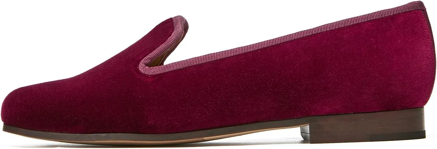 Journey West Women's Velvet Loafer Flat with Embroidery Velvet Slippers