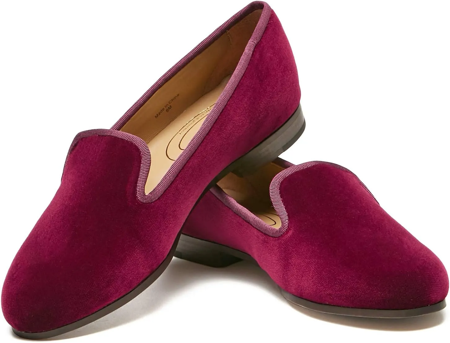 Journey West Women's Velvet Loafer Flat with Embroidery Velvet Slippers