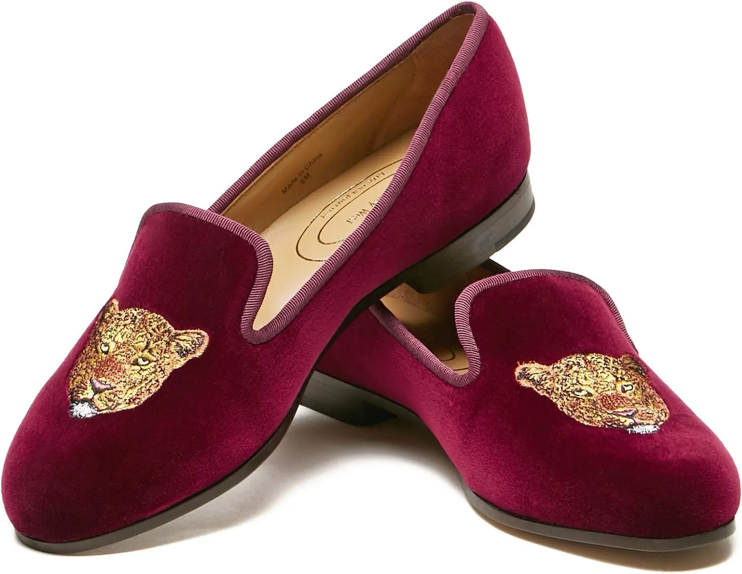 Journey West Women's Velvet Loafer Flat with Embroidery Velvet Slippers