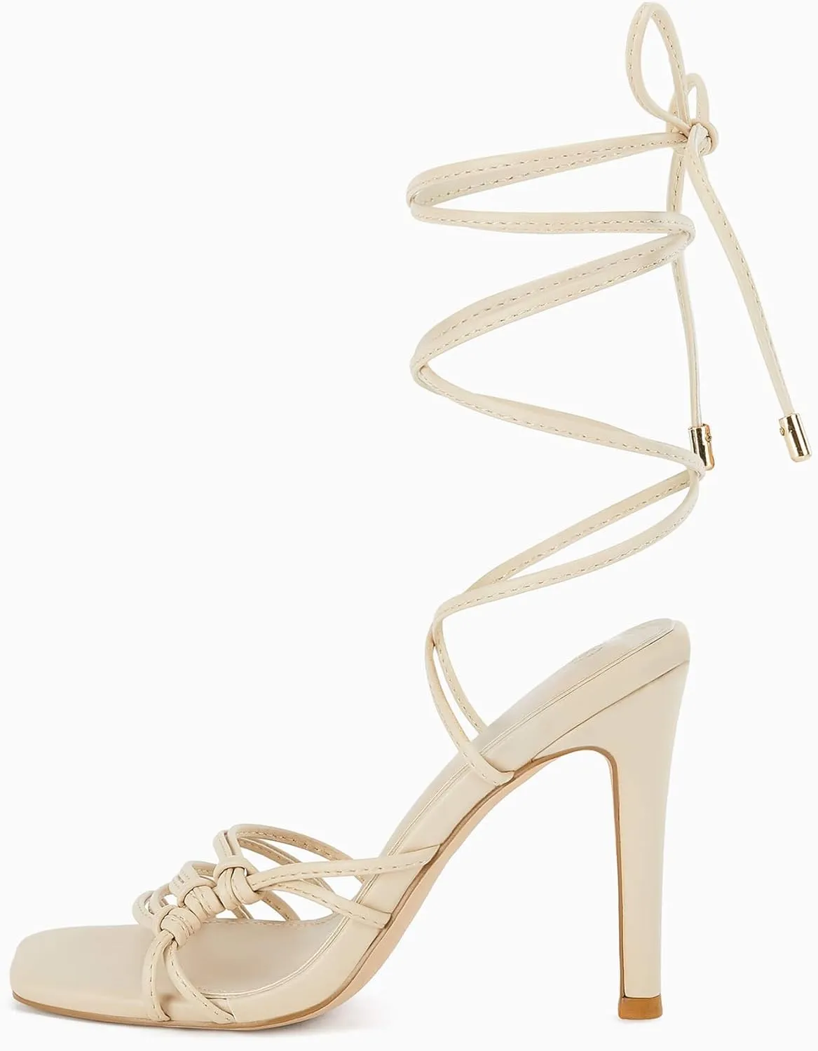 Juliet Holy Womens Lace Up Heeled Sandals Square Open Toe Stiletto Heels Strappy Summer Dressy Shoes