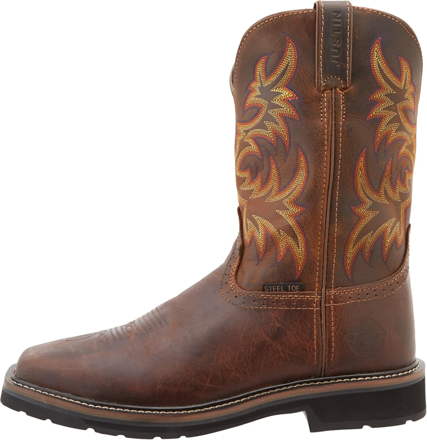 Justin Original Work Rugged Tan American Orange Top Boot Tan