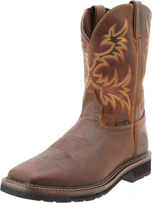 Justin Original Work Rugged Tan American Orange Top Boot Tan