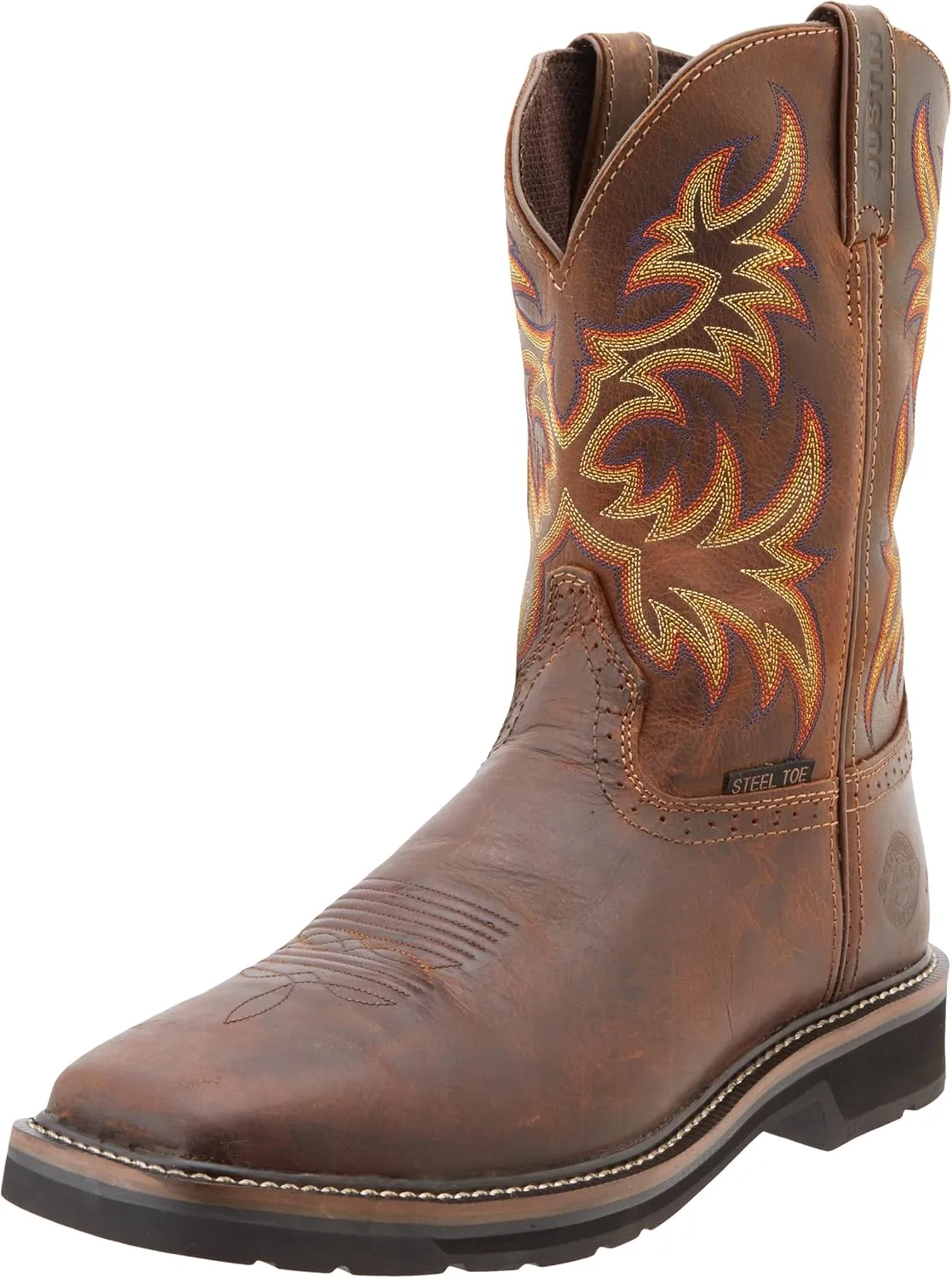 Justin Original Work Rugged Tan American Orange Top Boot Tan