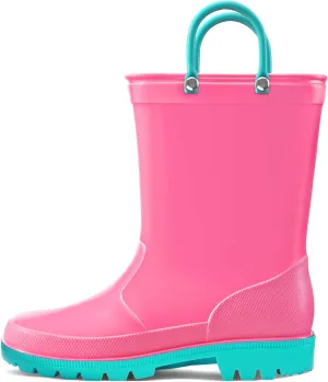 K KomForme Kids Girls & Boys Rain Boots with Easy-on Handles Waterproof Outdoors