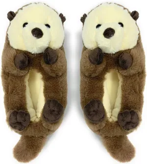 Kids Funny Soft Fuzzy Animal Slippers, Cute Cozy Non-Slip House Shoes for Boys & Girls, Shoe Size 1-4