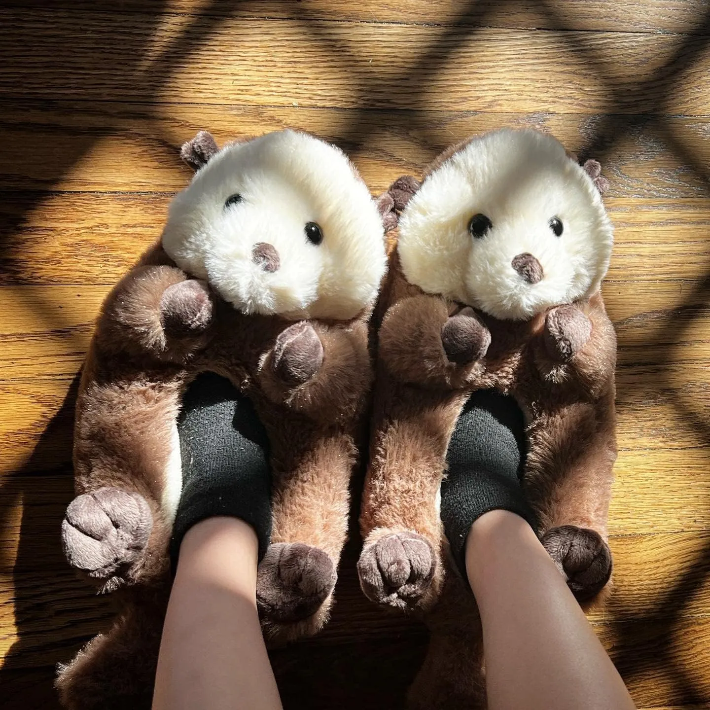 Kids Funny Soft Fuzzy Animal Slippers, Cute Cozy Non-Slip House Shoes for Boys & Girls, Shoe Size 1-4