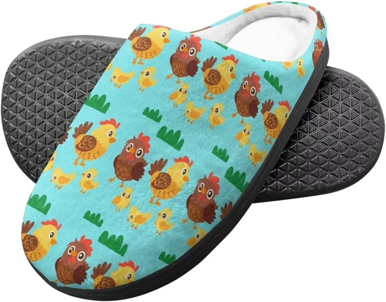 Kids Fuzzy Warm House Slippers for Girls Non Slip Rubber Sole Home Slippers for Toddlers Size 9-15