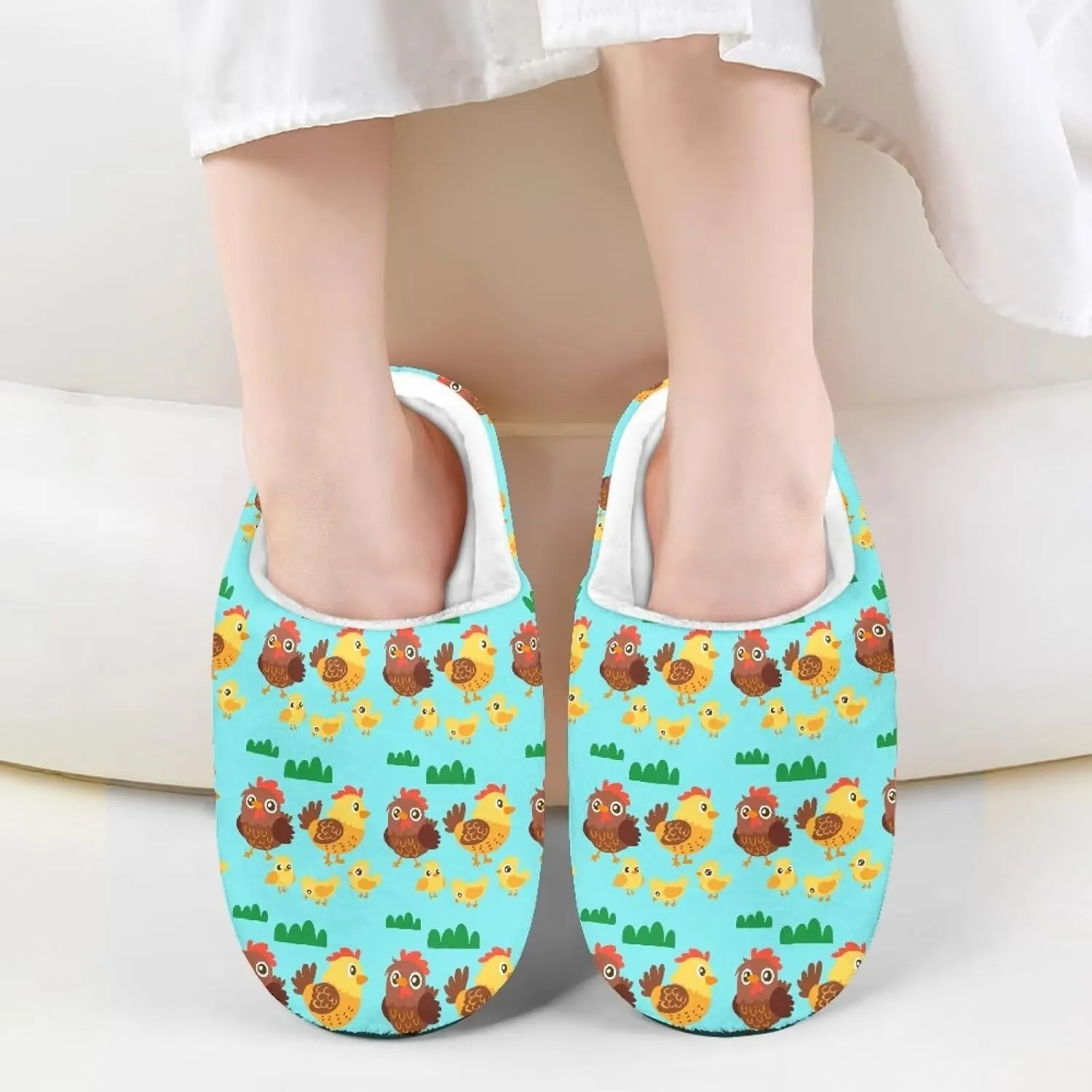 Kids Fuzzy Warm House Slippers for Girls Non Slip Rubber Sole Home Slippers for Toddlers Size 9-15