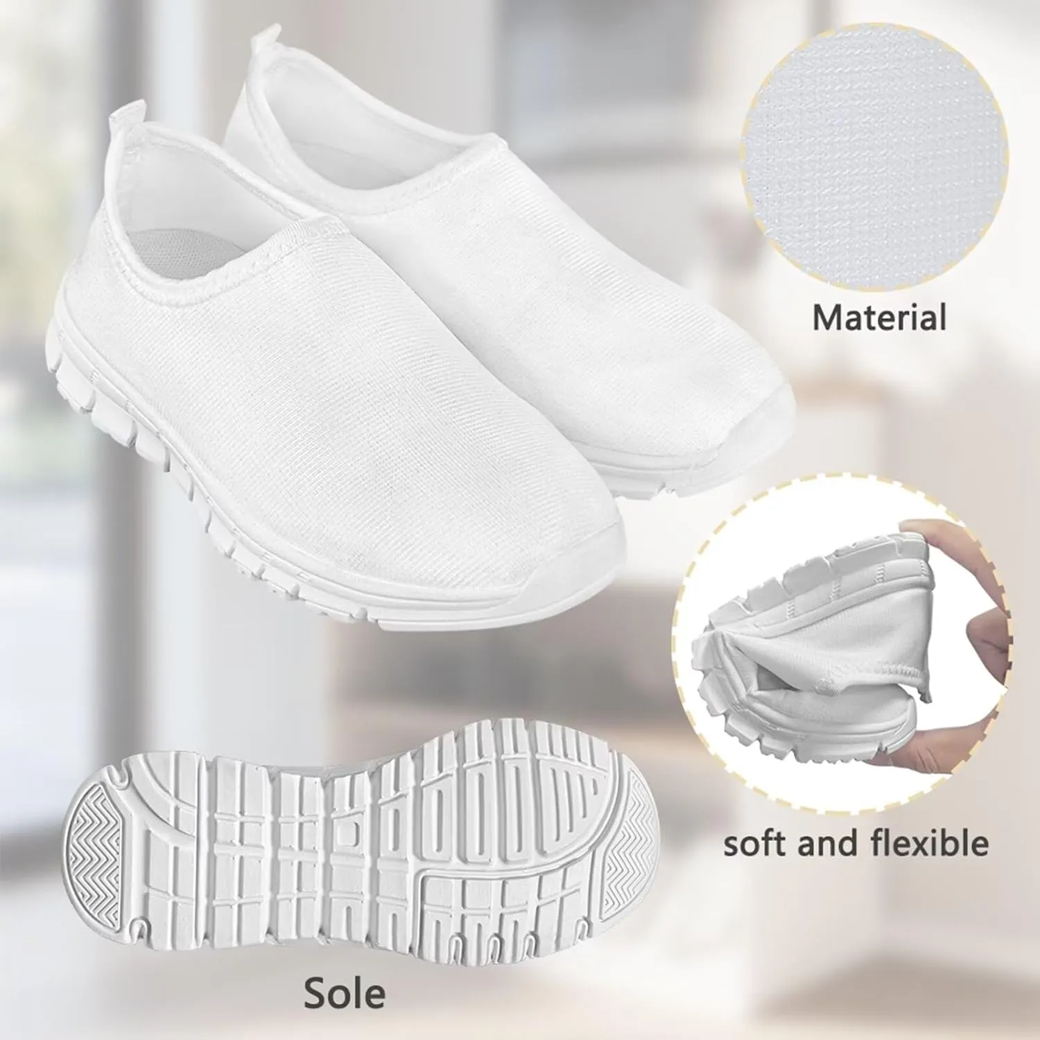 Kids School Running Athletic Shoes Girls Slip On Sneakers for Travel