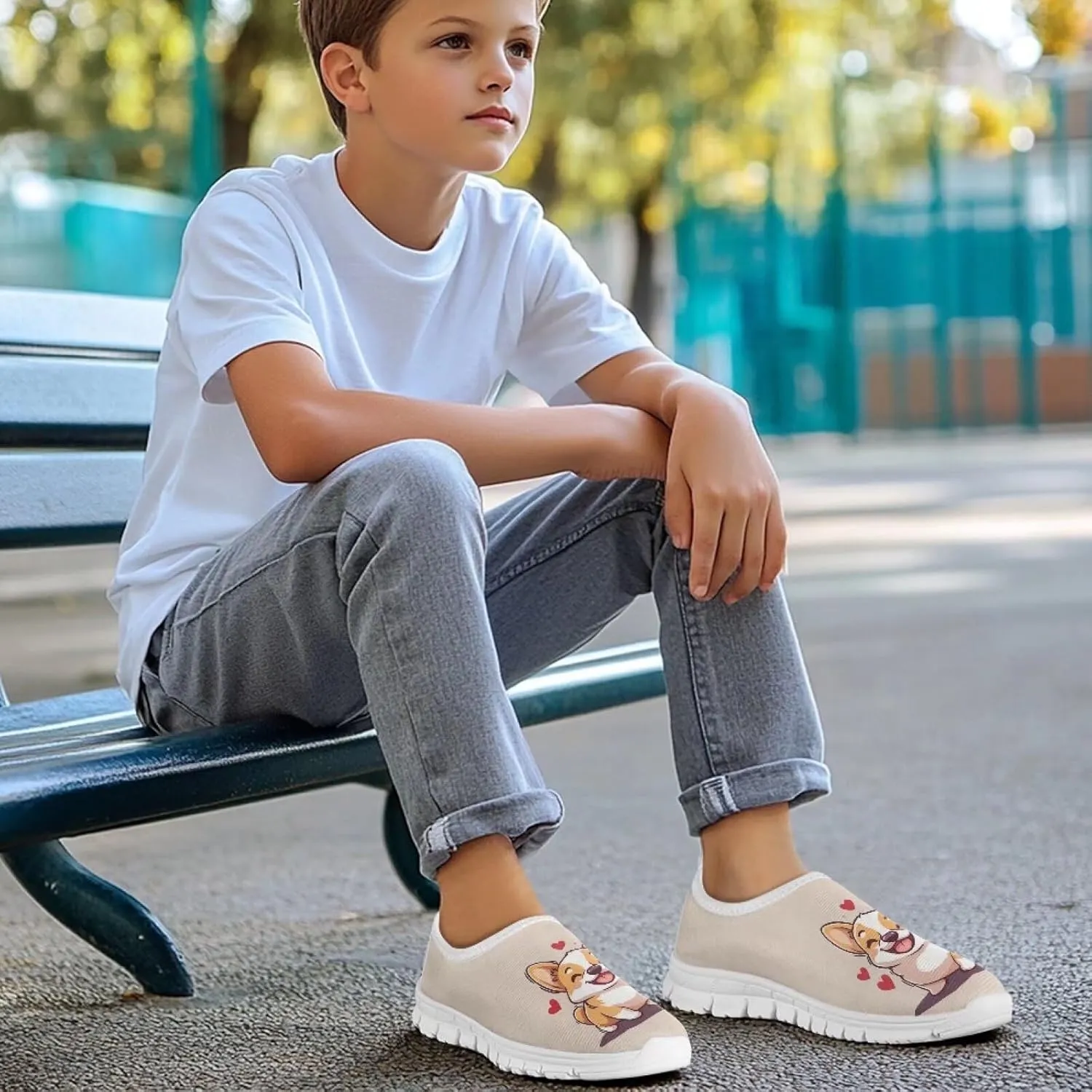 Kids Shoes Girls Casual Shoes Kids Slip On Sneakers Boys Gym Tennis Shoe Lightweight Soft Sole