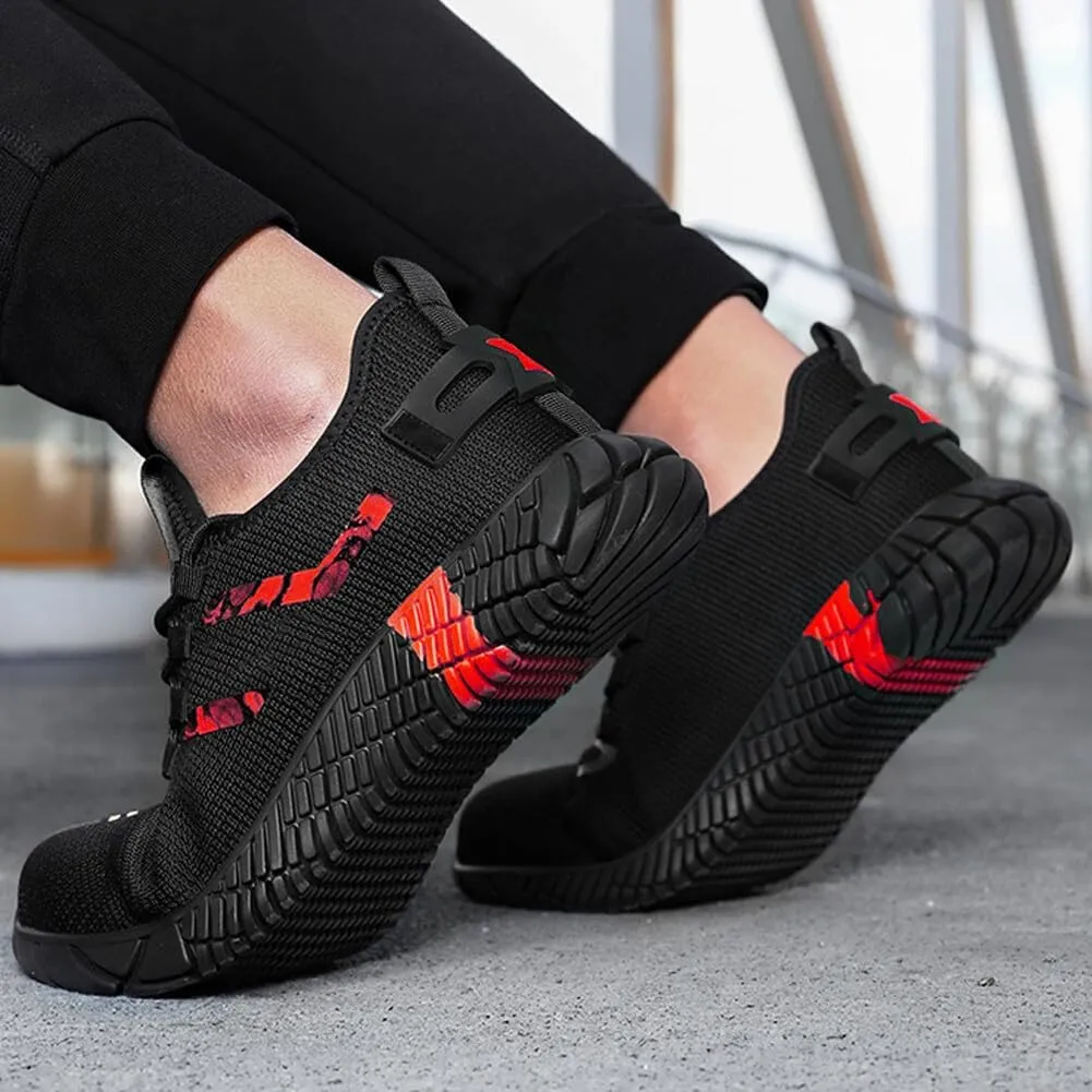 KUNWFNIX Steel Toe Sneakers for Men Women Lightweight Safety Shoes Comfortable Puncture Proof Slip On Composite Toe Work Shoes