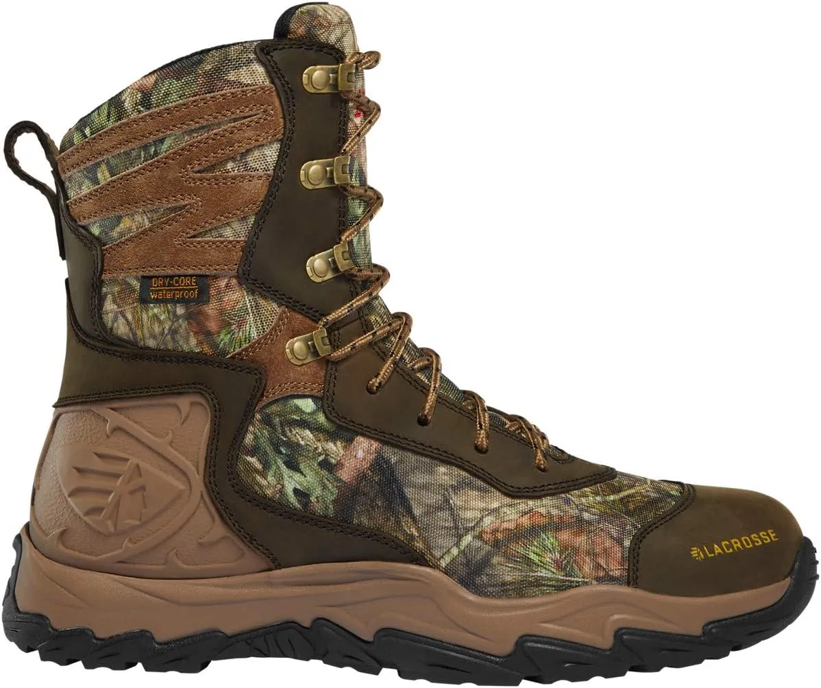 LaCrosse Windrose 8" 1000G Insulated Hunting Boots For Men - Waterproof Nubuck Leather Boots with Realtree Edge, EVA Midsole & DuraFit Heel