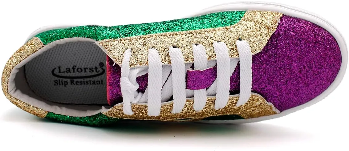Laforst Women's Shiny Glitter Nonslip Comfortable Sneaker