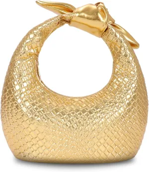 Lanpet Woven Handbag for Women,Knotted Clutch Purse Soft Vegan Leather Hobo bag,Dumpling Evening Bag for Formal Party Wedding